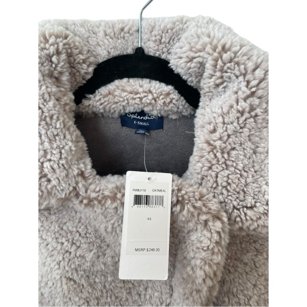 Splendid Women's Oatmeal Sherpa Bomber Jacket RW8J110 Size XS MSRP$238 NWT - Picture 4 of 7